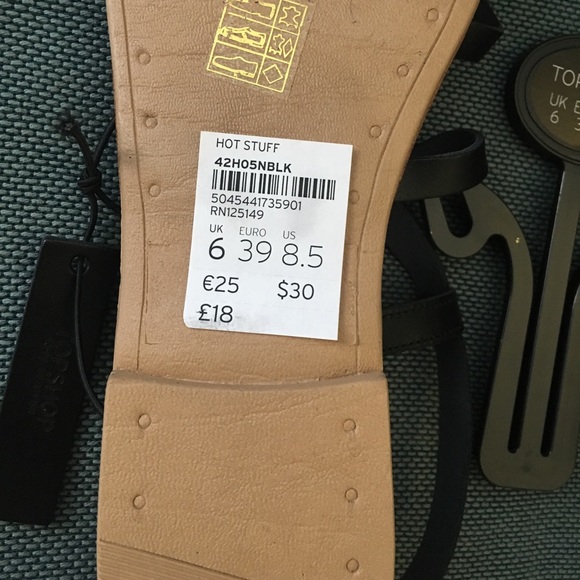NWT Topshop black leather strappy sandals - Picture 4 of 6